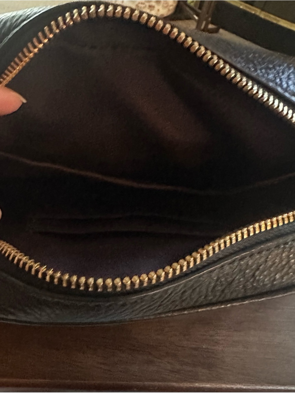 Coach Black Pebble Leather Crossbody Bag - Gold Hardware - Picture 3 of 3